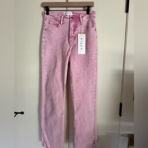 Risen high rise straight leg ankle slit jeans size 27